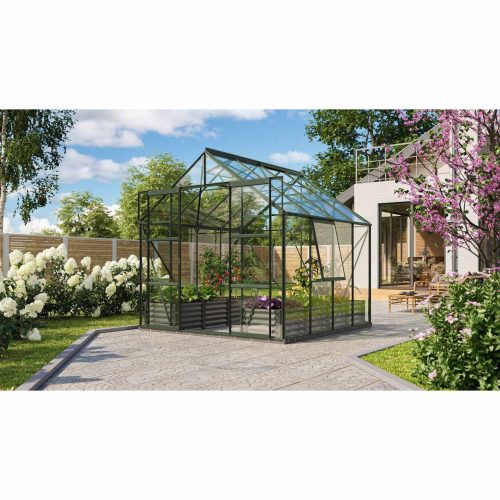 üvegház VITAVIA URANUS 6700 tiszta üveg 3 mm zöld színű LG1040