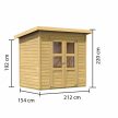 fából készült kerti ház KARIBU MERSEBURG 3 (68152) natur LG1729