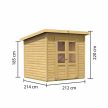 fából készült kerti ház KARIBU MERSEBURG 4 (68154) natur LG1746