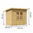 fából készült kerti ház KARIBU MERSEBURG 6 (73065) natur LG1748