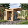 fából készült kerti ház KARIBU MERSEBURG 2 + egy menedéket 166 cm (68762) natur LG1749
