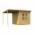 fából készült kerti ház KARIBU MERSEBURG 4 + egy menedéket 166 cm (68765) natur LG1751