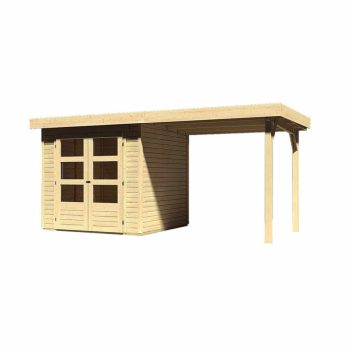   fából készült kerti ház KARIBU ASKOLA 2 + egy menedéket 240 cm (73245) natur LG1762