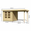fából készült kerti ház KARIBU ASKOLA 2 + egy menedéket 240 cm (73245) natur LG1762