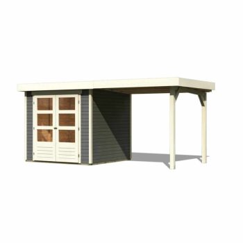   fából készült kerti ház KARIBU ASKOLA 2 + egy menedéket 240 cm (82904) terragrau LG1763