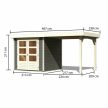 fából készült kerti ház KARIBU ASKOLA 2 + egy menedéket 240 cm (82904) terragrau LG1763