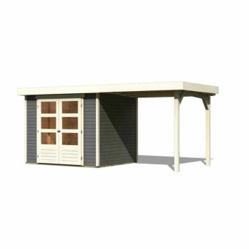   fából készült kerti ház KARIBU ASKOLA 3 + egy menedéket 240 cm (82905) terragrau LG1765