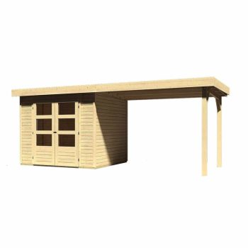   fából készült kerti ház KARIBU ASKOLA 3 + egy menedéket 280 cm (77726) natur LG1768