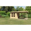 fából készült kerti ház KARIBU ASKOLA 3 + egy menedéket 280 cm (77726) natur LG1768