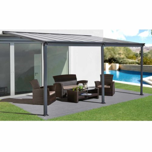 alumínium pergola LANITPLAST WALL 43 antracit + bronz PC