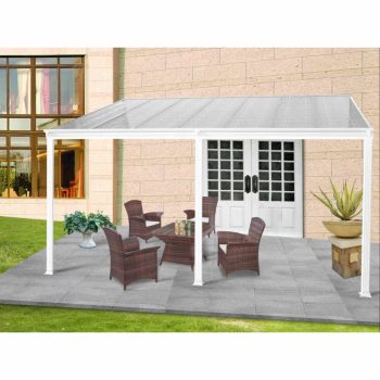 alumínium pergola LANITPLAST WALL 43 fehér + bronz PC