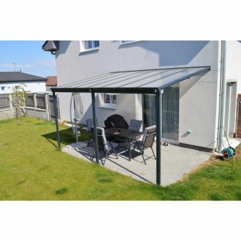 alumínium pergola LANITPLAST WALL 53 antracit + clear PC