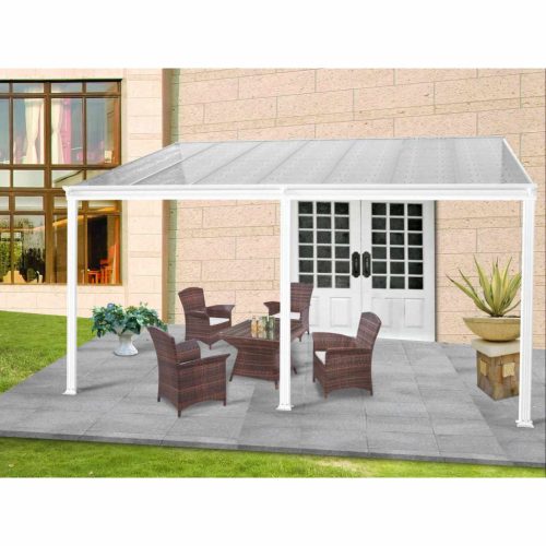 alumínium pergola LANITPLAST WALL 53 fehér + bronz PC