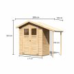 fából készült kerti ház KARIBU DANA (23485) natur