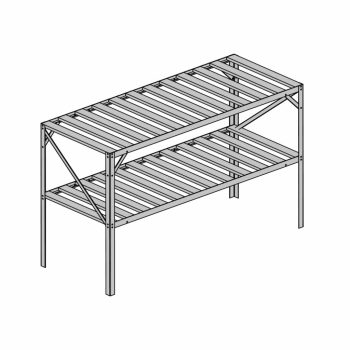   alumínium állvány LANITPLAST 130x50 cm 2 db polccal ezüst GSB2