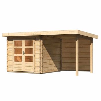   fából készült kerti ház KARIBU BASTRUP 2 + egy menedéket 200 cm beleértve a hátsó falat is (9300) natur LG2808