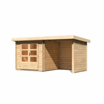   fából készült kerti ház KARIBU BASTRUP 2 + egy menedéket 200 cm a hát-és oldalfalakkal együtt (73314) natur LG2944