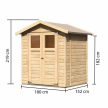 fából készült kerti ház KARIBU DAHME 2 (42560) natur LG2947