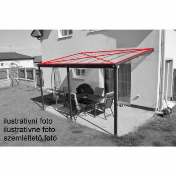   csereüvegezés a LANITPLAST WALL 43 pergolához bronz PC LG3103