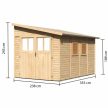 fából készült kerti ház KARIBU BOMLITZ 4 (68863) natur LG3139