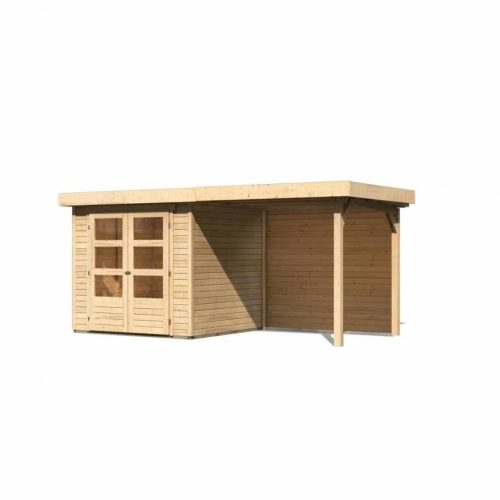 fából készült kerti ház KARIBU ASKOLA 2 + egy menedéket 240 cm beleértve a hátsó falat is (9164) natur LG3210