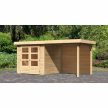 fából készült kerti ház KARIBU ASKOLA 2 + egy menedéket 240 cm beleértve a hátsó falat is (9164) natur LG3210