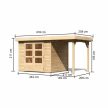 fából készült kerti ház KARIBU ASKOLA 3 + egy menedéket 150 cm (23491) natur LG3227