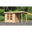 fából készült kerti ház KARIBU ASKOLA 3 + egy menedéket 150 cm (23491) natur LG3227