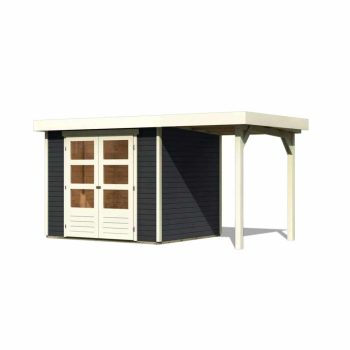   fából készült kerti ház KARIBU ASKOLA 3 + egy menedéket 150 cm (38660) antracit LG3229