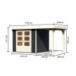 fából készült kerti ház KARIBU ASKOLA 3 + egy menedéket 150 cm (38660) antracit LG3229
