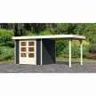 fából készült kerti ház KARIBU ASKOLA 3 + egy menedéket 240 cm (38662) antracit LG3230
