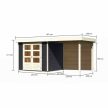fából készült kerti ház KARIBU ASKOLA 3 + egy menedéket 240 cm beleértve a hátsó falat is (38663) antracit LG3233