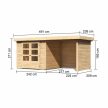 fából készült kerti ház KARIBU ASKOLA 3 + egy menedéket 240 cm (77725) natur LG3234