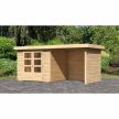 fából készült kerti ház KARIBU ASKOLA 3 + egy menedéket 240 cm (77725) natur LG3234