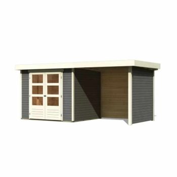   fából készült kerti ház KARIBU ASKOLA 3 + egy menedéket 240 cm (82923) terragrau LG3235