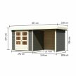 fából készült kerti ház KARIBU ASKOLA 3 + egy menedéket 240 cm (82923) terragrau LG3235