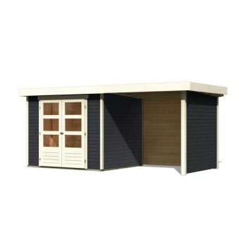   fából készült kerti ház KARIBU ASKOLA 3 + egy menedéket 240 cm (38664) antracit LG3236