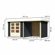 fából készült kerti ház KARIBU ASKOLA 3 + egy menedéket 240 cm (38664) antracit LG3236