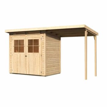   fából készült kerti ház KARIBU GLUCKSBURG 2 + egy menedéket 190 cm (83229) natur LG3489