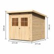fából készült kerti ház KARIBU GLUCKSBURG 3 (57734) natur LG3491