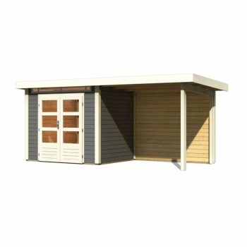  fából készült kerti ház KARIBU KANDERN 2 + egy menedéket 235 cm beleértve a hátsó falat is (23611) terragrau LG3535