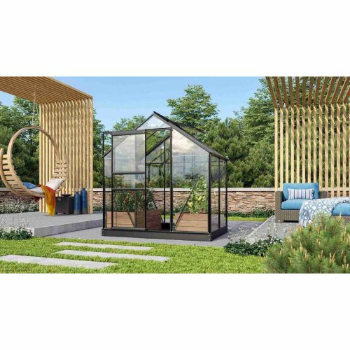 üvegház VITAVIA VENUS 2500 tiszta üveg 3 mm fekete színű LG3537