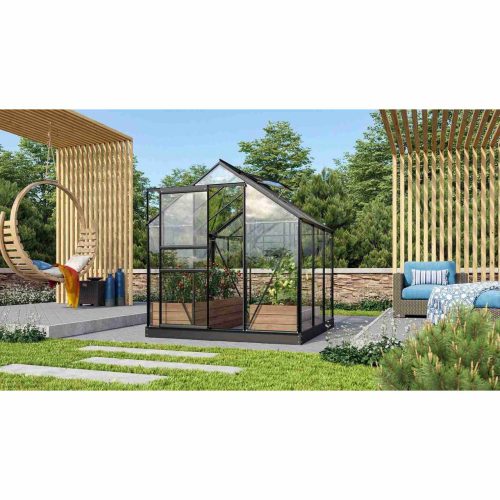 üvegház VITAVIA VENUS 3800 tiszta üveg 3 mm fekete színű LG3538