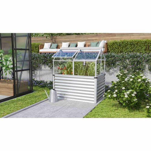 emelt ágyás üvegházzal VITAVIA GAIA JUMBO üveg 3 mm ezüst LG3738