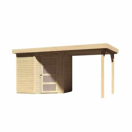 fából készült kerti ház KARIBU SCHWANDORF 3 + egy menedéket 240 cm (77738) natur LG3891