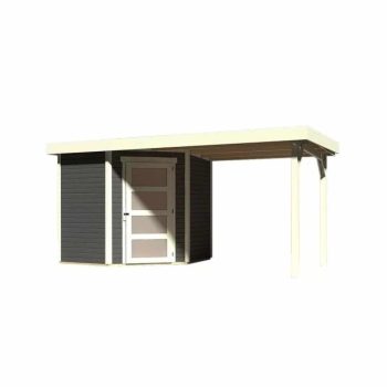   fából készült kerti ház KARIBU SCHWANDORF 3 + egy menedéket 240 cm (77739) terragrau LG3892