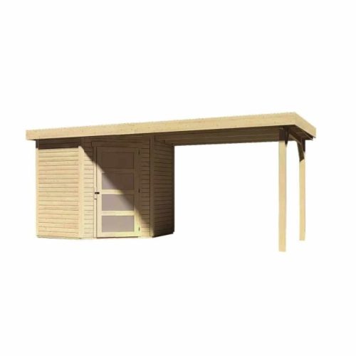 fából készült kerti ház KARIBU SCHWANDORF 3 + egy menedéket 280 cm (77742) natur LG3897