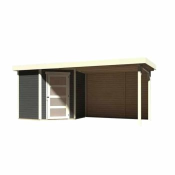   fából készült kerti ház KARIBU SCHWANDORF 3 + menedékhely 280 cm beleértve a hátsó falat (9213) terragrau LG3900