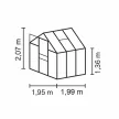 üvegház VITAVIA APOLLO 3800 PC 6 mm fekete színű LG4398