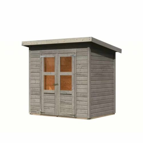 fából készült kerti ház KARIBU MERSEBURG 3 (8233) világos szürke LG4434